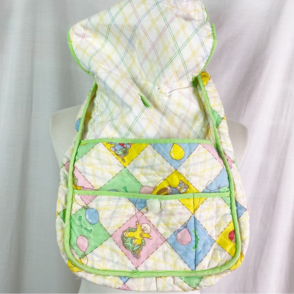 Vintage 1982 Cabbage Patch Kids Doll Quilted Diaper Bag White Pink Blue - Picture 5 of 7